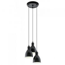 Priddy lampa wisząca 3x60W E27 czarny